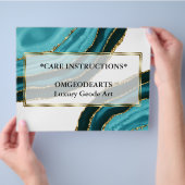 Elegante Turquoise Agate Bedrijfsidentiteit Flyer (Hand)