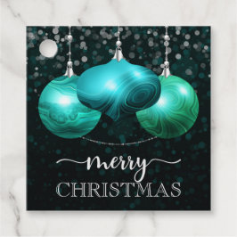 Elegante Turquoise Agaten Kerstballen Vrolijk Kers Bedankjes Labels