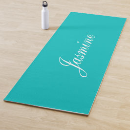 Elegante Turquoise Aqua Gepersonaliseerde Yoga Mat