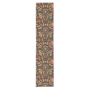 Elegante Turquoise "Aztec Dream" Textiel Tafel Run Korte Tafelloper
