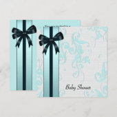 Elegante Turquoise Baby Shower Kaart (Voorkant / Achterkant)