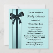 Elegante Turquoise Baby Shower Kaart (Achterkant)