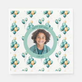 Elegante Turquoise Ballonnen Foto Servet
