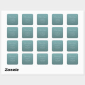 Elegante Turquoise Bedankkaart Vierkante Sticker (Vel)
