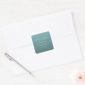 Elegante Turquoise Bedankkaart Vierkante Sticker (Envelop)