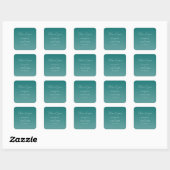 Elegante Turquoise Bedankkaart Vierkante Sticker (Vel)