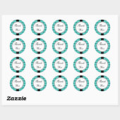 Elegante turquoise bedankstickers ronde sticker (Vel)