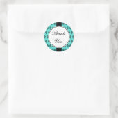 Elegante turquoise bedankstickers ronde sticker (Tas)