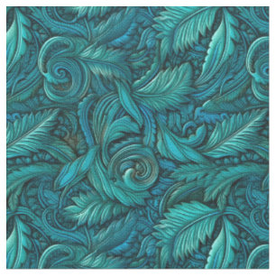 Elegante turquoise bewerkt leer stof
