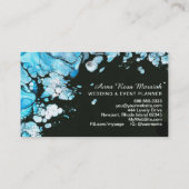 ** Elegante Turquoise Black Beauty Wedding Visitekaartje (Achterkant)