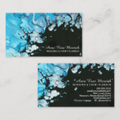 ** Elegante Turquoise Black Beauty Wedding Visitekaartje (Voorkant / Achterkant)