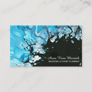 ** Elegante Turquoise Black Beauty Wedding Visitekaartje