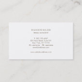 Elegante Turquoise Blauw Gouden Schoonheid Stylist Visitekaartje (Achterkant)