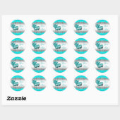 Elegante Turquoise Blauwe Maskerade Feest Stickers (Vel)