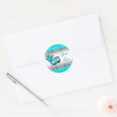 Elegante Turquoise Blauwe Maskerade Feest Stickers (Envelop)