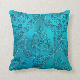 Elegante turquoise blauwgroene damast kussen