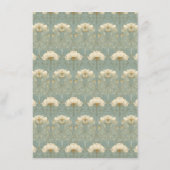 Elegante Turquoise Bloem Informatiekaartje (Achterkant)