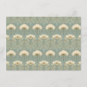 Elegante Turquoise Bloem Informatiekaartje (Achterkant)