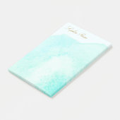 Elegante Turquoise bloemenbloem Waterverf Post-it® Notes (Schuin)
