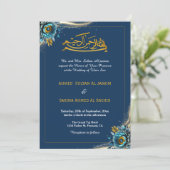 Elegante Turquoise bloemenislamitische islamitisch Kaart (Staand voorkant)