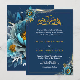 Elegante Turquoise bloemenislamitische islamitisch Kaart