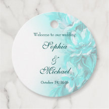 Elegante turquoise bloemige bruiloft