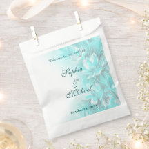 Elegante turquoise bloemige bruiloft