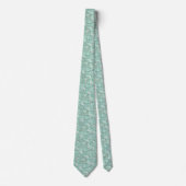 Elegante turquoise bloemtegels patroon stropdas (Voorkant)