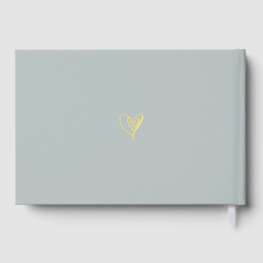 Elegante Turquoise Blue Script Wedding Guestbook Gastenboek (Achterkant)