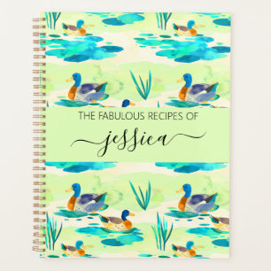 Elegante turquoise eenden scriptnaam Recept Planner