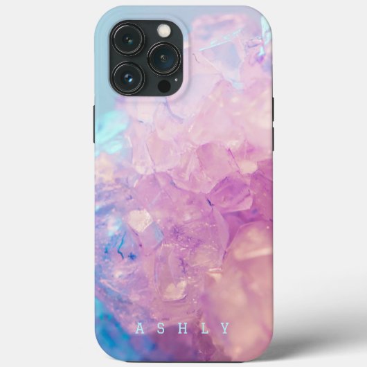 Elegante turquoise en Paarse stenen Abstract Case-Mate iPhone Case (Achterkant)