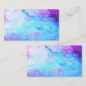 Elegante turquoise en paarse waterverf kunst visitekaartje (Voorkant / Achterkant)