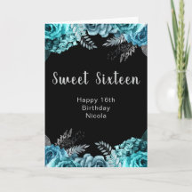 Elegante turquoise en zilveren bloemen Sweet Sixte