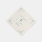 Elegante Turquoise Geometrisch Servet (Hoek)
