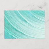 Elegante Turquoise getijden strand bruiloft detail Informatiekaartje (Achterkant)