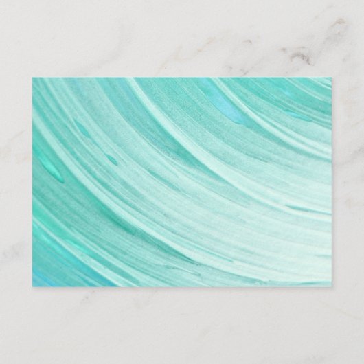 Elegante Turquoise getijden strand bruiloft detail Informatiekaartje (Achterkant)