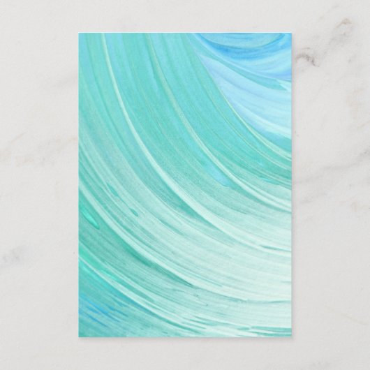 Elegante Turquoise getijden strand bruiloft detail Informatiekaartje (Achterkant)