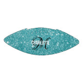 Elegante turquoise glitter monogram naam football (Paneel)