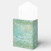 Elegante Turquoise Glitter, Quinceanera Bedankdoosjes (Geopend)