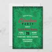 Elegante turquoise glitter sneeuwvlokken kerst kaart (Voorkant)