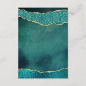 Elegante Turquoise & Gold Agaat bruiloft detail Informatiekaartje (Achterkant)