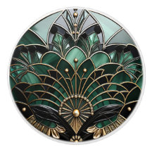 Elegante Turquoise Goud & Zwart Art Deco