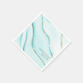 Elegante Turquoise Gouden Agaat Bruiloft Servet (Hoek)