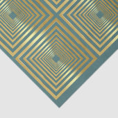 Elegante turquoise gouden geschenkverpakking Weefs Tissuepapier (Detail)