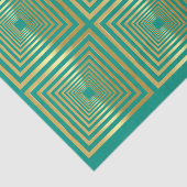 Elegante turquoise gouden geschenkverpakking Weefs Tissuepapier (Detail)