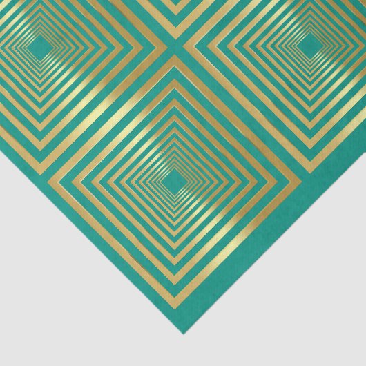 Elegante turquoise gouden geschenkverpakking Weefs Tissuepapier (Detail)