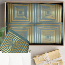 Elegante turquoise gouden geschenkverpakking Weefs Tissuepapier