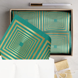 Elegante turquoise gouden geschenkverpakking Weefs Tissuepapier