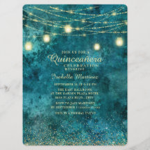 Elegante turquoise gouden glitter slingerlicht Qui