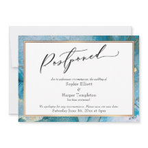 Elegante Turquoise & Gouden Inkt Uitgestelde Trouw